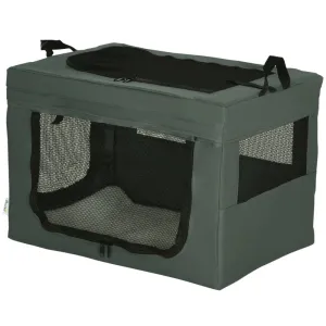 Rootz Foldable Transport Box - Pet Travel Crate - Portable Pet Carrier - Easy Access - Comfortable Interior - Excellent Ventilation - 60cm x 42cm x 42cm - Oxford Polyester & Steel