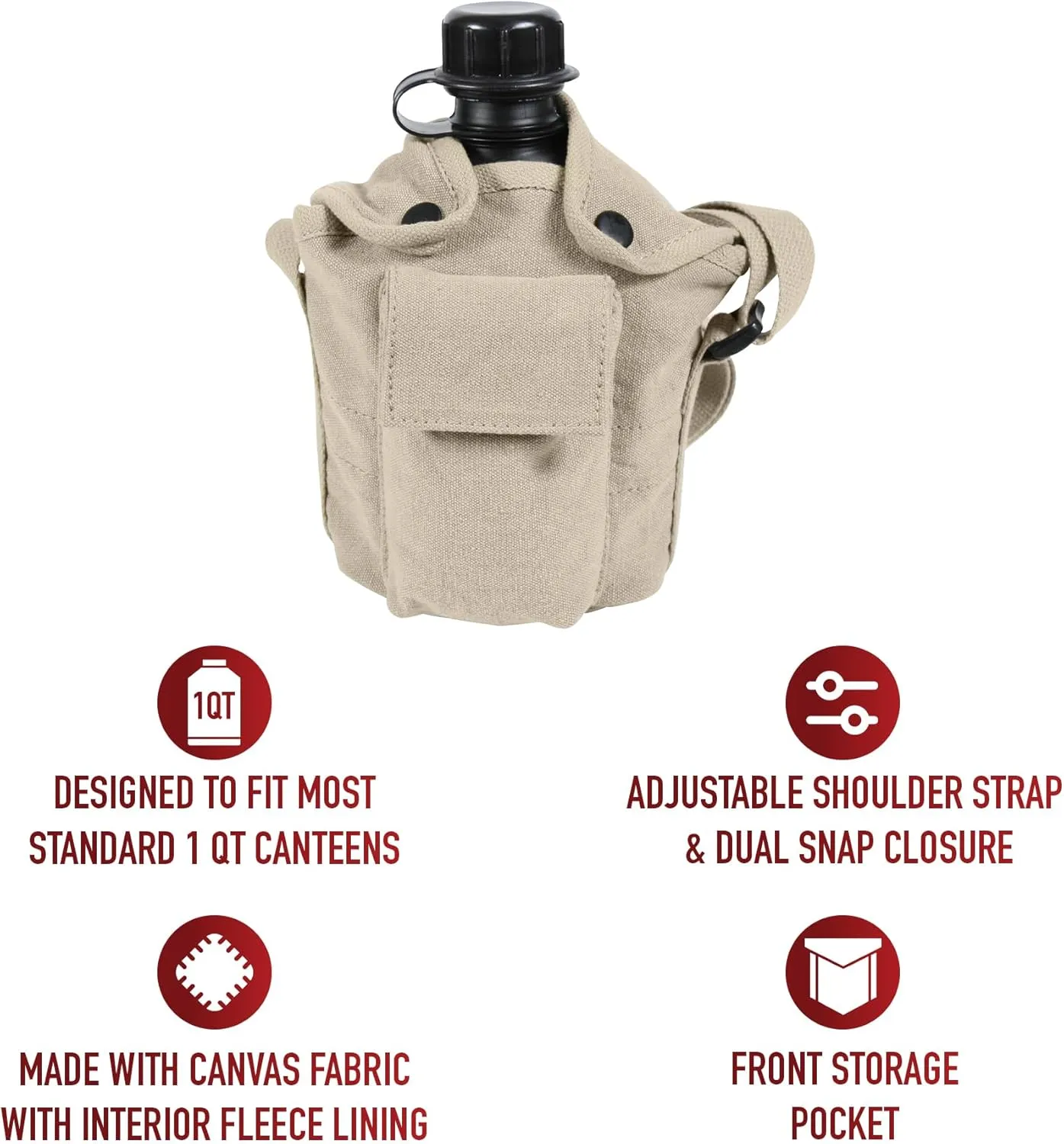 Rothco Vintage Canteen Carry, All with Shoulder Strap