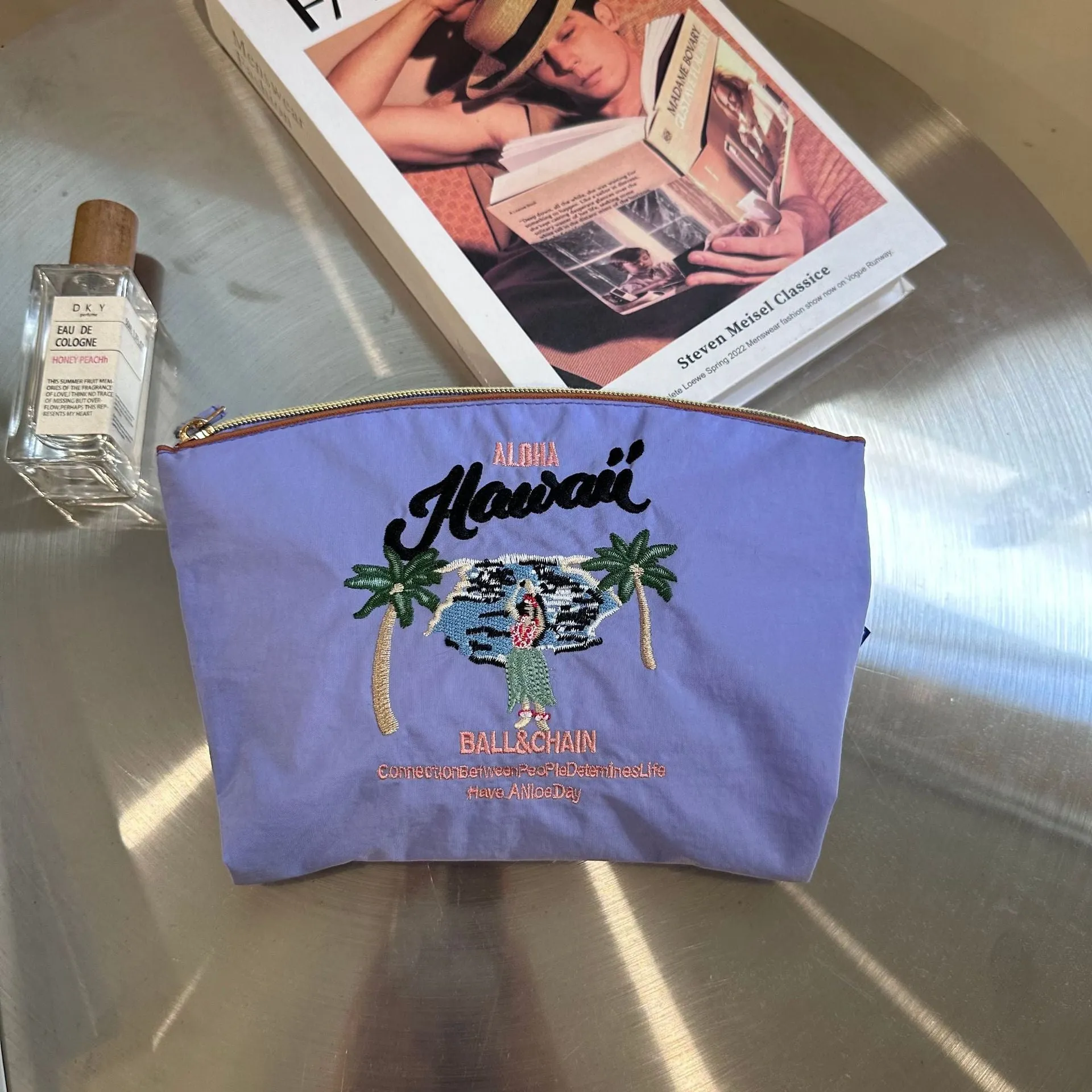 Round Embroidery Environmental Protection Storage Waterproof Cosmetic Bags
