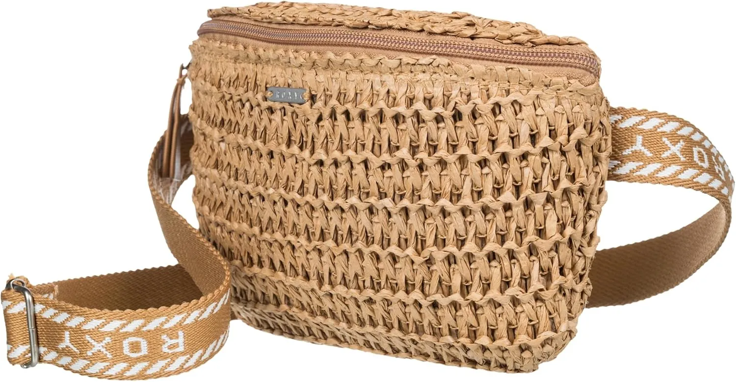 Roxy Women's Sling Bag | Crochet | Woven | Fanny Pack | Waist Bag | Travel | Beach | Vacation | Natural