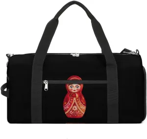 Russian Doll Sports Gym Bag for Men Women Travel Duffel Bag with Shoulder Strap
