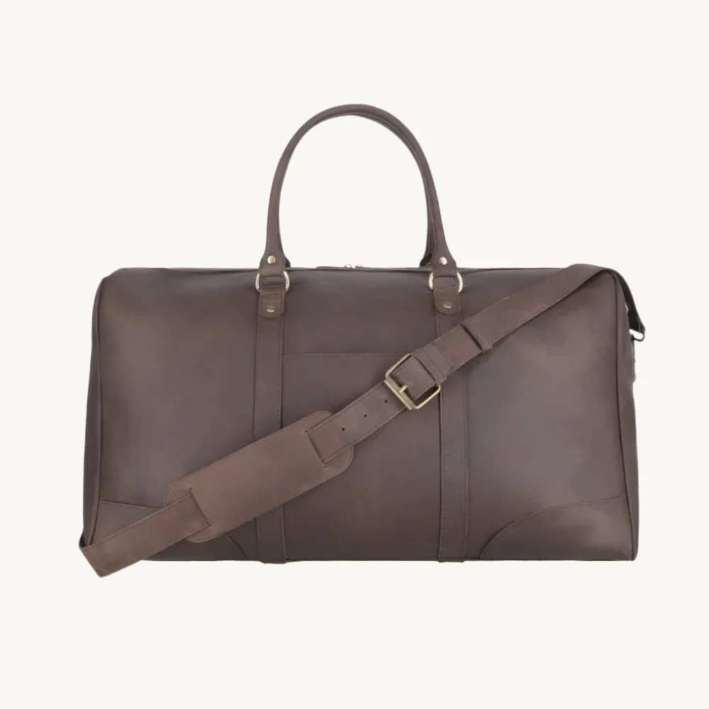 Rustic Brown Leather Duffle