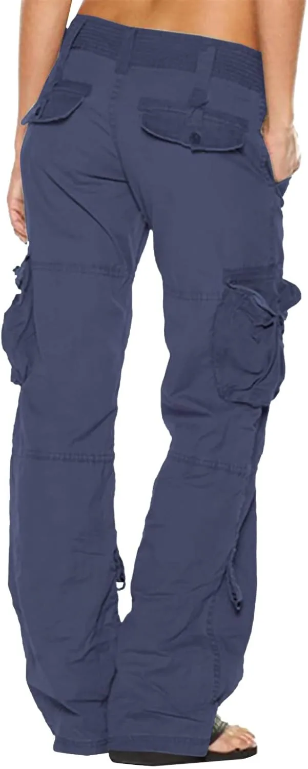 Ruziyoog Women's Tactical Cargo Pants High Waisted Hiking Tactical Army Combat Work Combat Military Trouser with Multi-Pocket