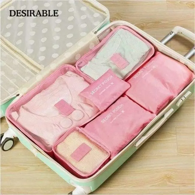 Rynx | 6 Piece Home Storage Bag Organization Polyester Packing Cubes Travel Clothing Bags Laptop Bag Neat Wallet Wardrobe Drawer Divider