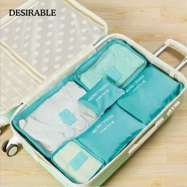 Rynx | 6 Piece Home Storage Bag Organization Polyester Packing Cubes Travel Clothing Bags Laptop Bag Neat Wallet Wardrobe Drawer Divider