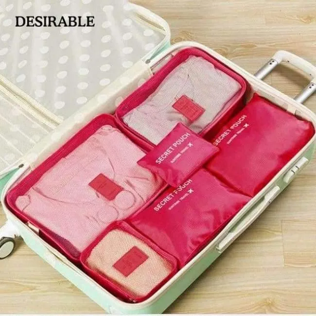 Rynx | 6 Piece Home Storage Bag Organization Polyester Packing Cubes Travel Clothing Bags Laptop Bag Neat Wallet Wardrobe Drawer Divider