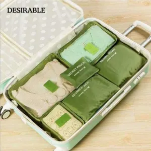 Rynx | 6 Piece Home Storage Bag Organization Polyester Packing Cubes Travel Clothing Bags Laptop Bag Neat Wallet Wardrobe Drawer Divider