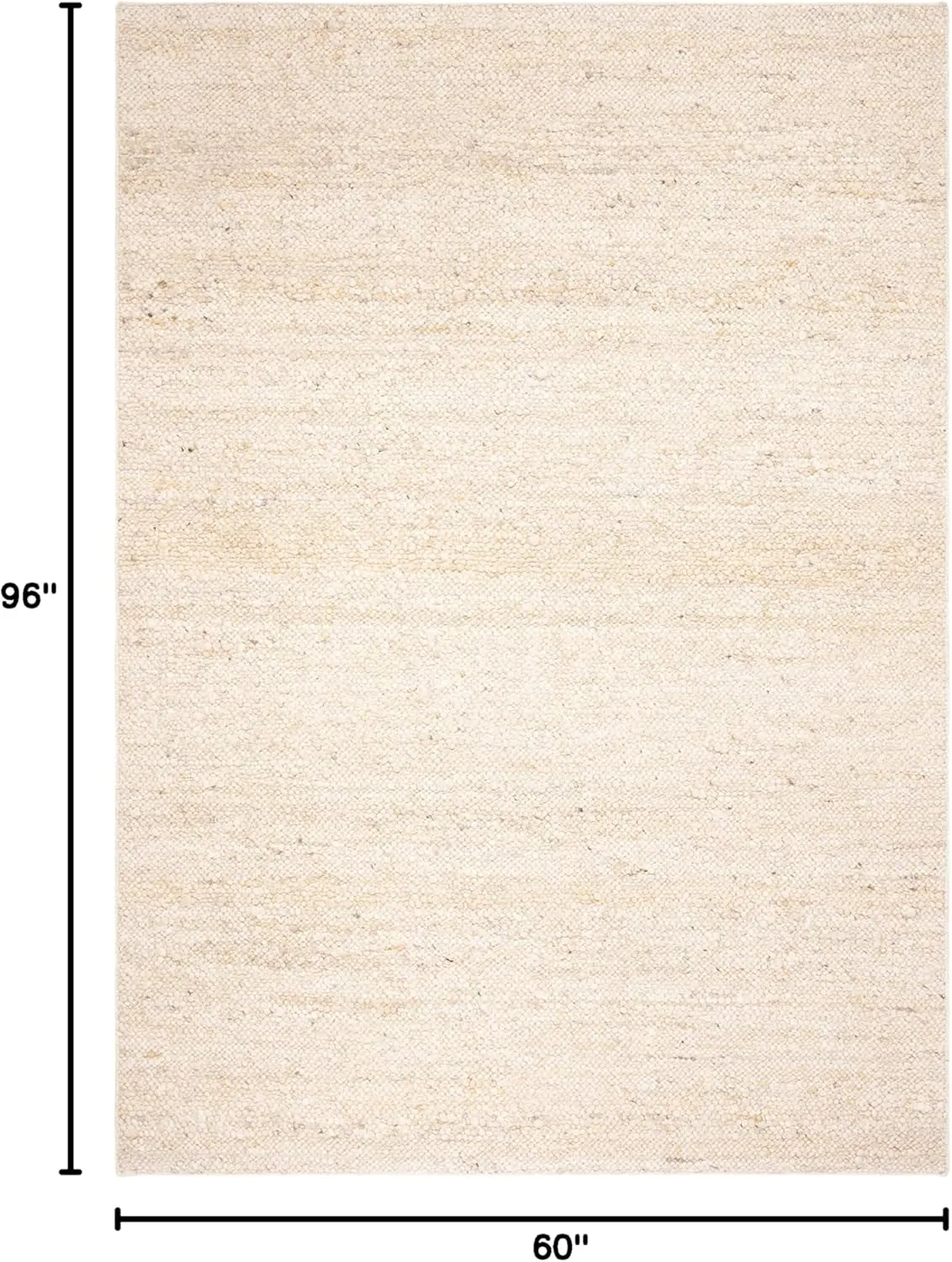 SAFAVIEH Natura Collection Area Rug - 5' x 8', Ivory, Handmade Wool, Ideal for High Traffic Areas in Living Room, Bedroom (NAT263A)