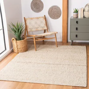 SAFAVIEH Natura Collection Area Rug - 5' x 8', Ivory, Handmade Wool, Ideal for High Traffic Areas in Living Room, Bedroom (NAT263A)