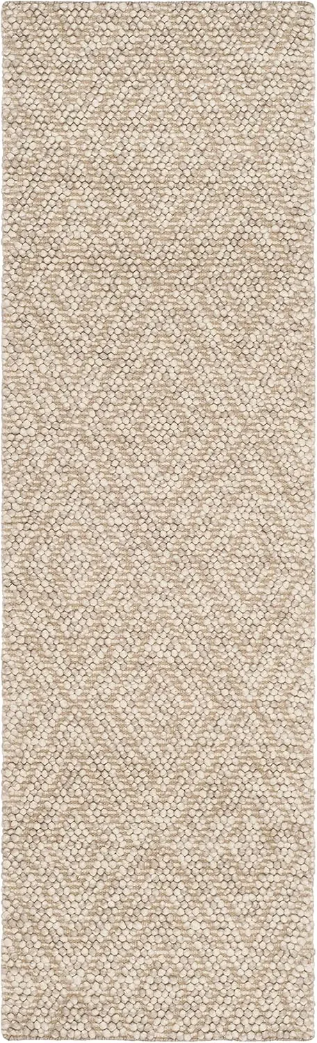 SAFAVIEH Natura Collection Runner Rug - 2'3" x 6', Beige, Handmade Wool, Ideal for High Traffic Areas in Living Room, Bedroom (NAT623B)
