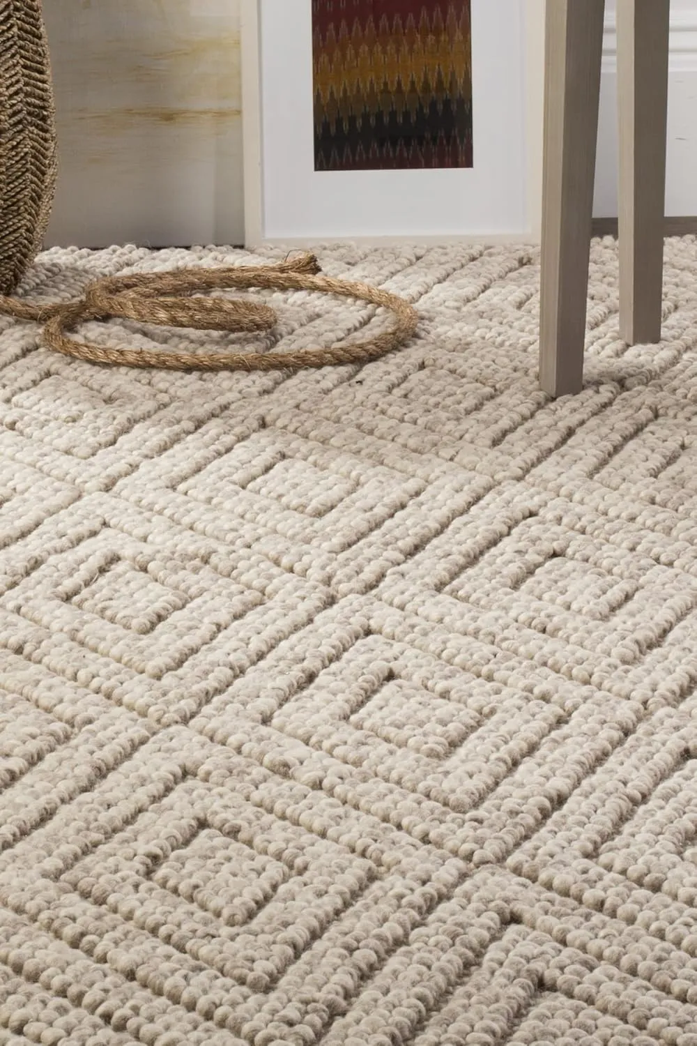 SAFAVIEH Natura Collection Runner Rug - 2'3" x 6', Beige, Handmade Wool, Ideal for High Traffic Areas in Living Room, Bedroom (NAT623B)