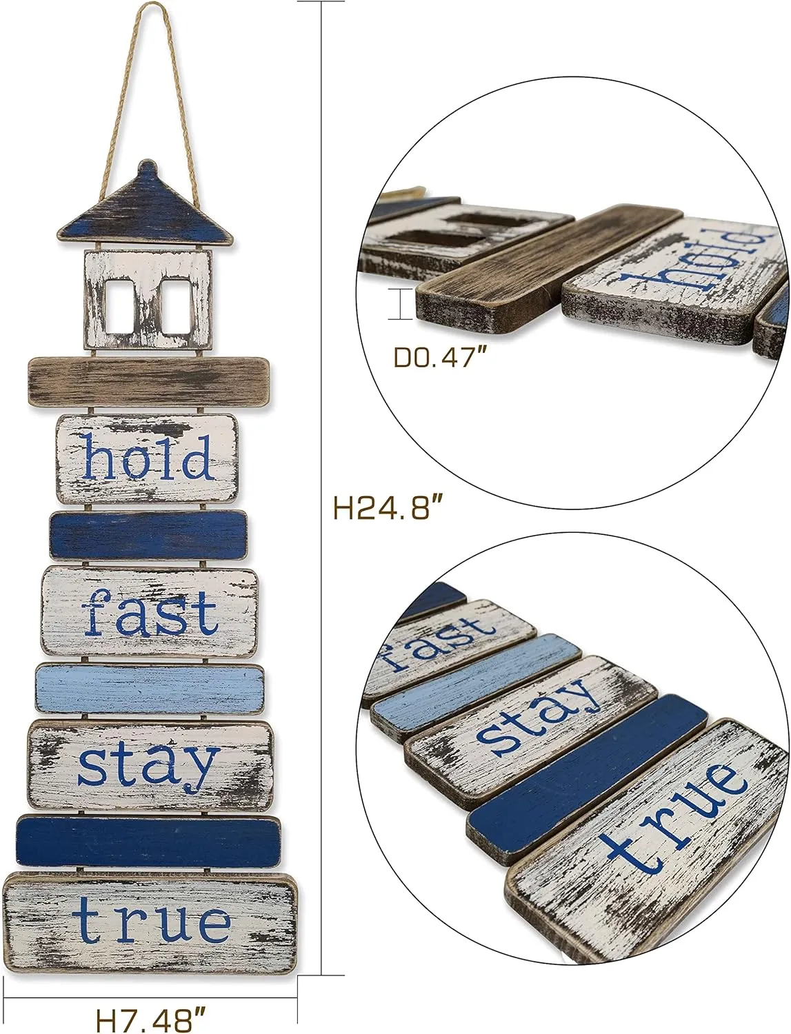 SAILINGSTORY Coastal Beach Decorations for Home Nautical Wall Decor Ocean Beach Bathroom Decor Lighthouse