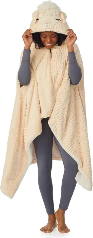 Saint Eve Grown Ups Sherpa Lined Fleece Blanket Hoodie for Women, Comfy Oversized Wearable Blanket Wrap with Animal Hood