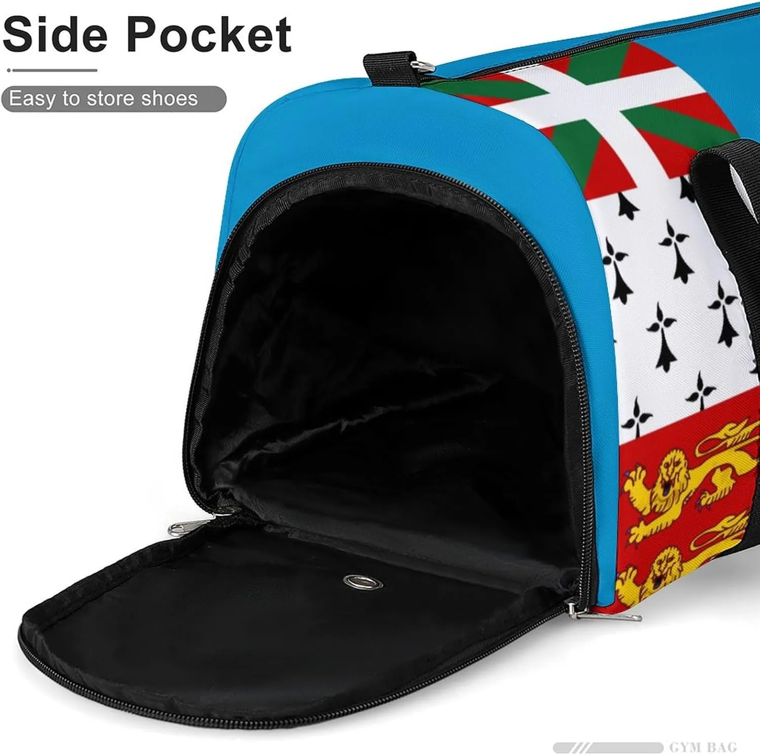 Saint Pierre Miquelon Flag Duffel for Boys Girls with Shoe Compartment and Wet Pocket