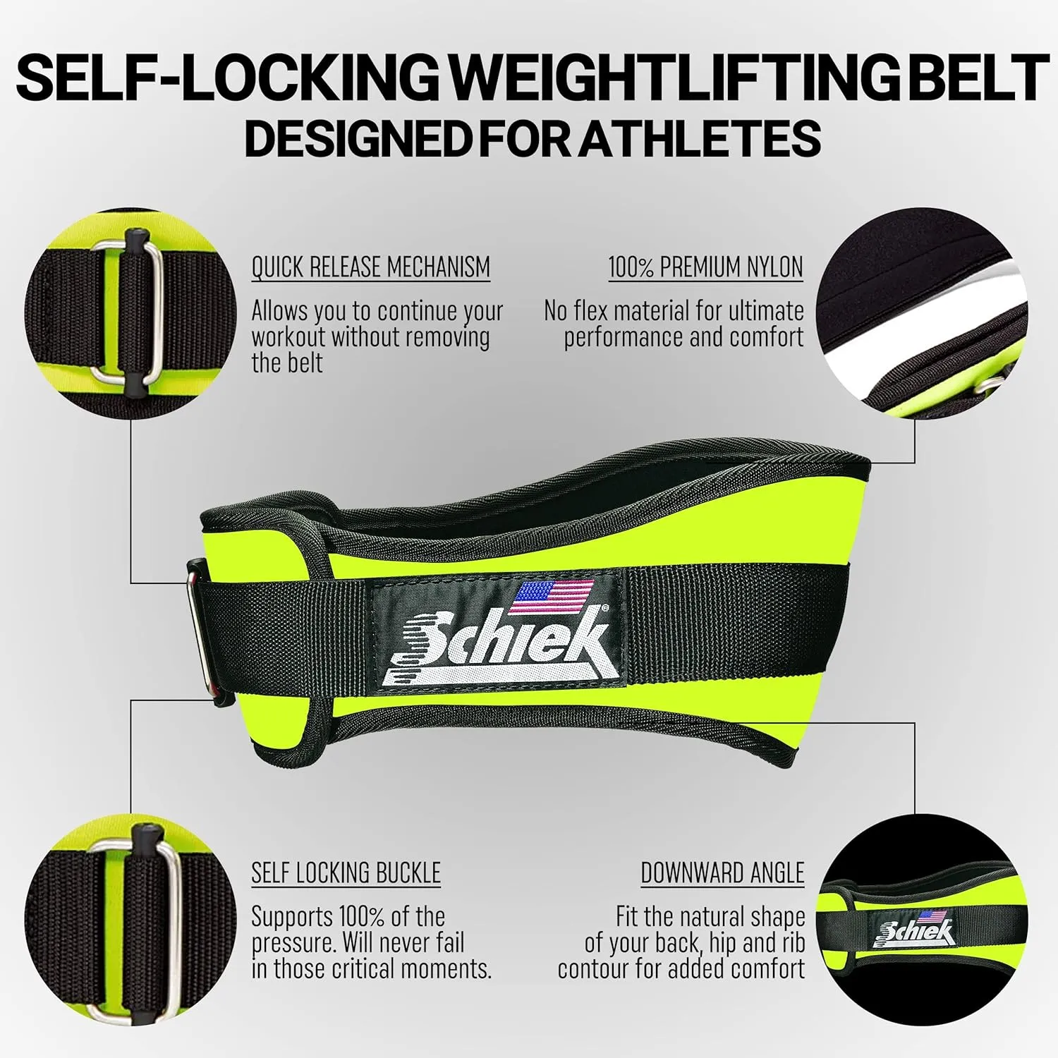 Schiek Sports Model 2004 Nylon 4 3/4" Weight Lifting Belt - Navy