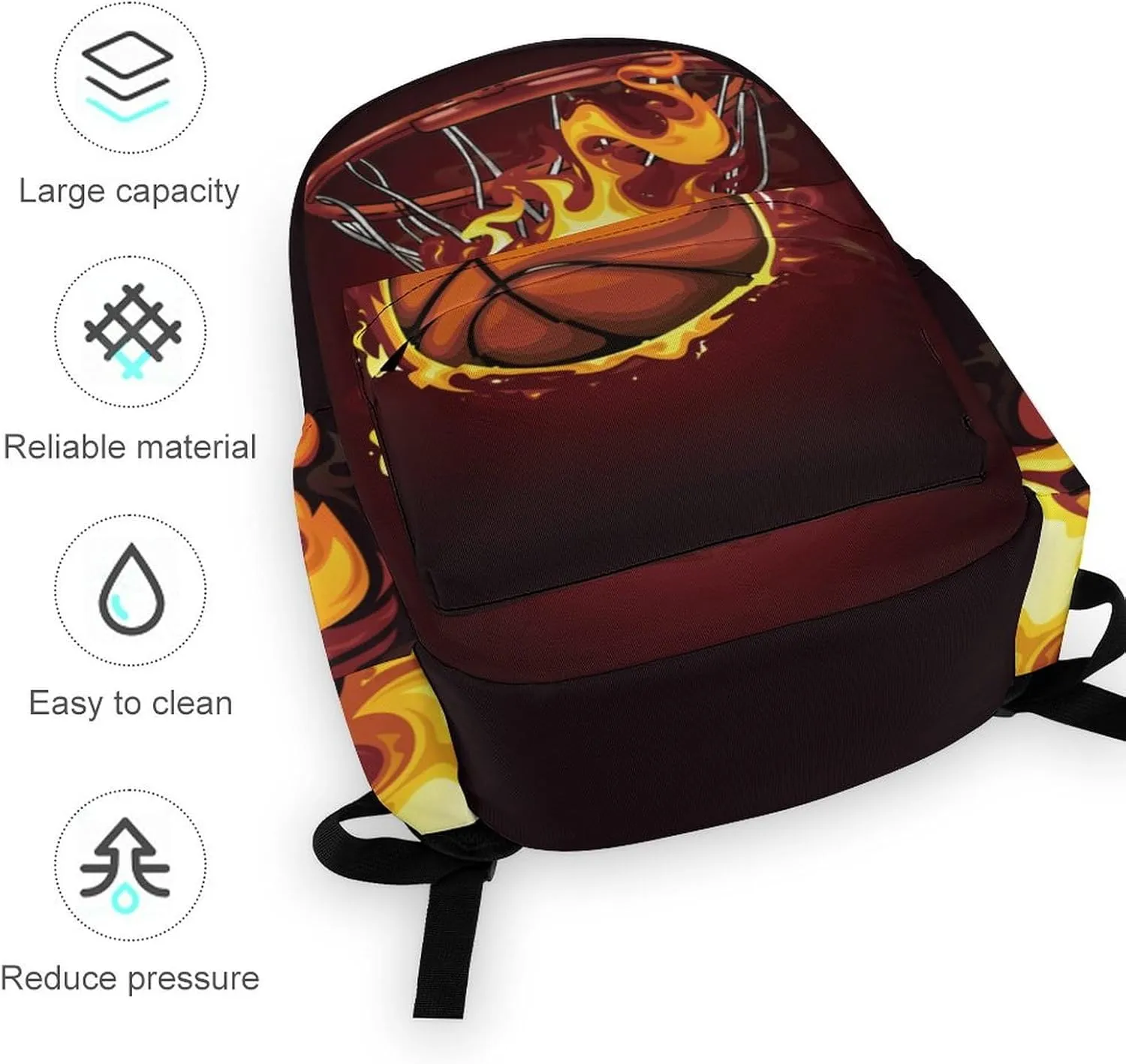 School Basketball Backpack for Boys Kids Basketball Schoolbag for Children 16 Inch Sport Bookbag Travel Backpack