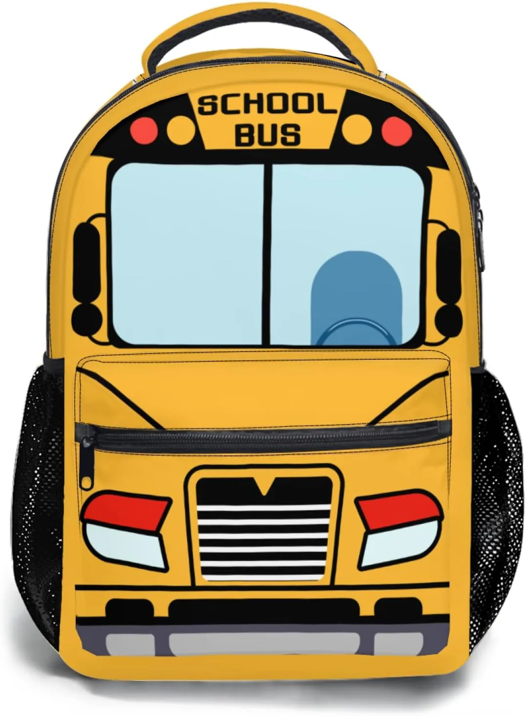 School Bus Backpack Cartoon Fun and Functional Backpack for School Work and Travel 17 Inch (yellow)