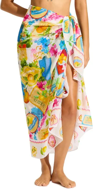 Seafolly womens Oversize Printed Multi Wear Sarong Pareo Cover Up