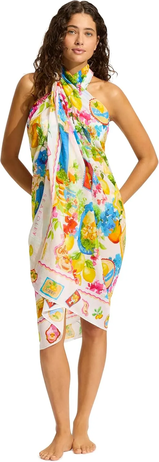 Seafolly womens Oversize Printed Multi Wear Sarong Pareo Cover Up