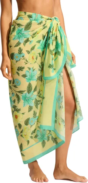 Seafolly Women's Printed Sarong Pareo Swimsuit Cover Up Wrap