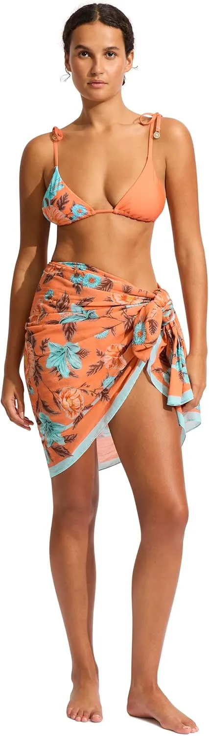 Seafolly Women's Printed Sarong Pareo Swimsuit Cover Up Wrap