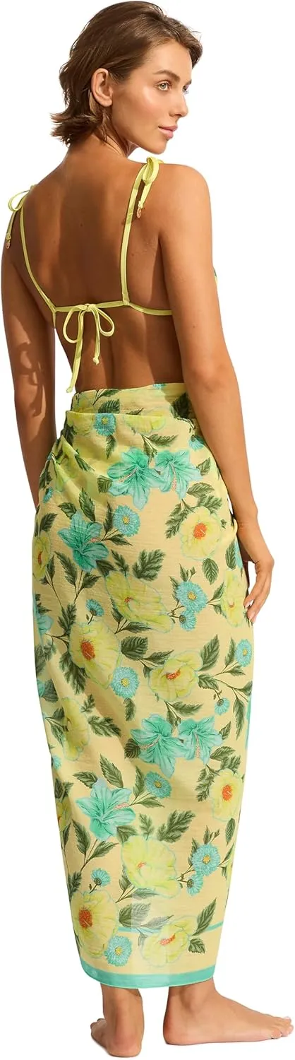 Seafolly Women's Printed Sarong Pareo Swimsuit Cover Up Wrap