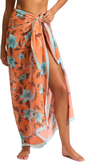 Seafolly Women's Printed Sarong Pareo Swimsuit Cover Up Wrap