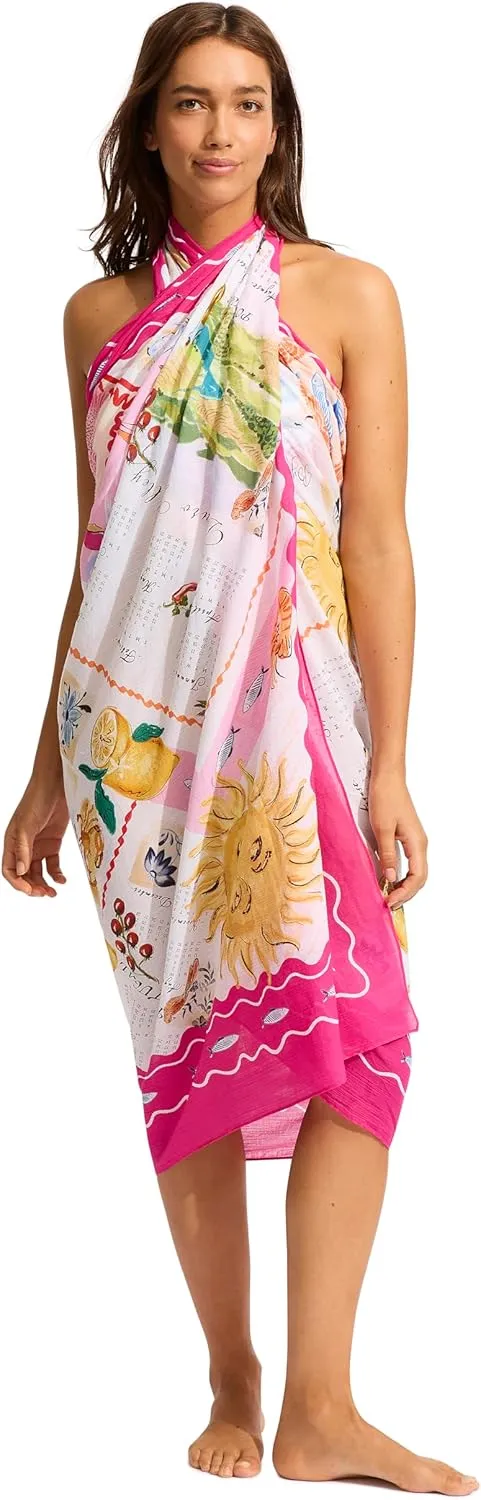 Seafolly Women's Printed Sarong Pareo Swimsuit Cover Up Wrap
