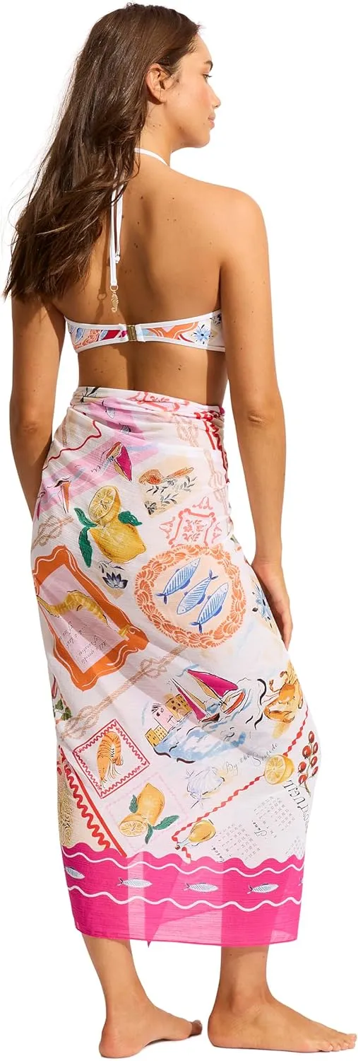 Seafolly Women's Printed Sarong Pareo Swimsuit Cover Up Wrap