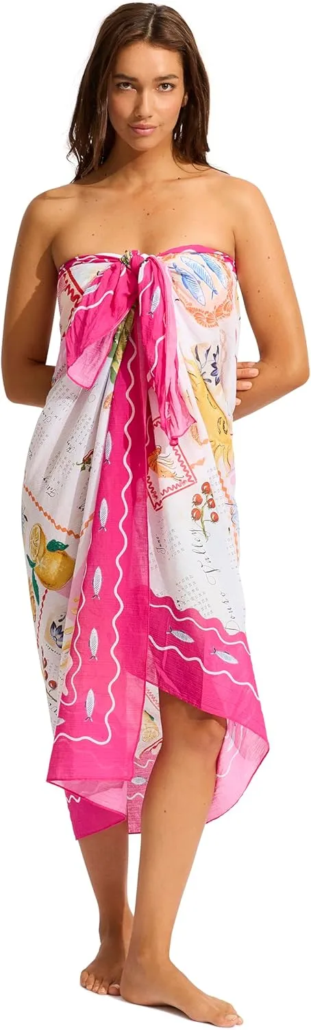 Seafolly Women's Printed Sarong Pareo Swimsuit Cover Up Wrap