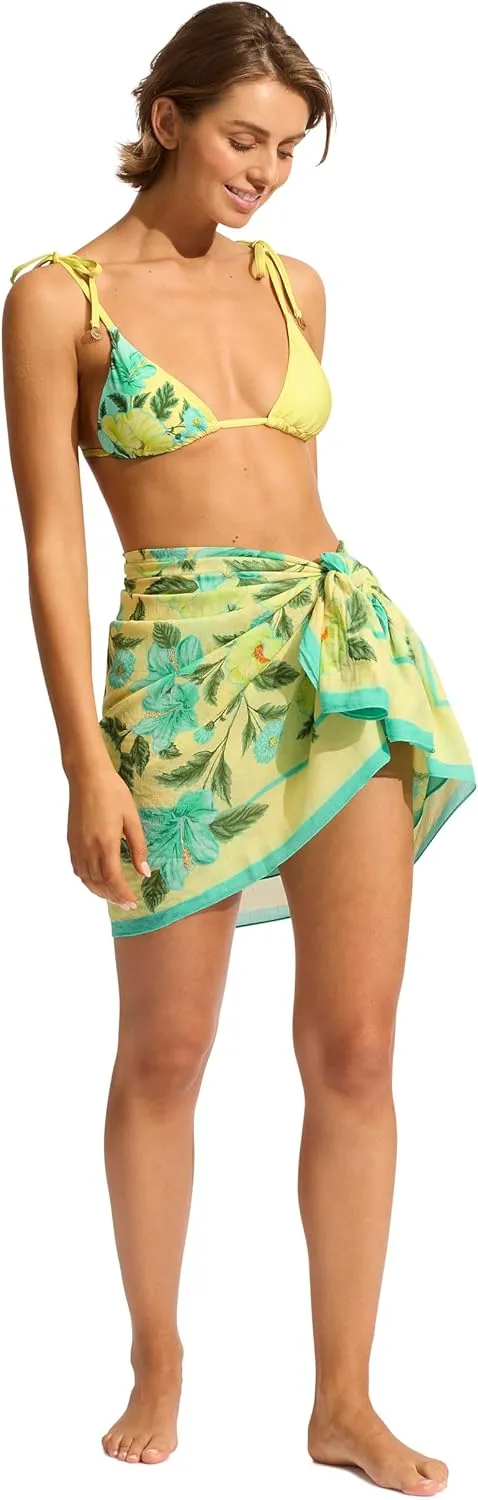 Seafolly Women's Printed Sarong Pareo Swimsuit Cover Up Wrap