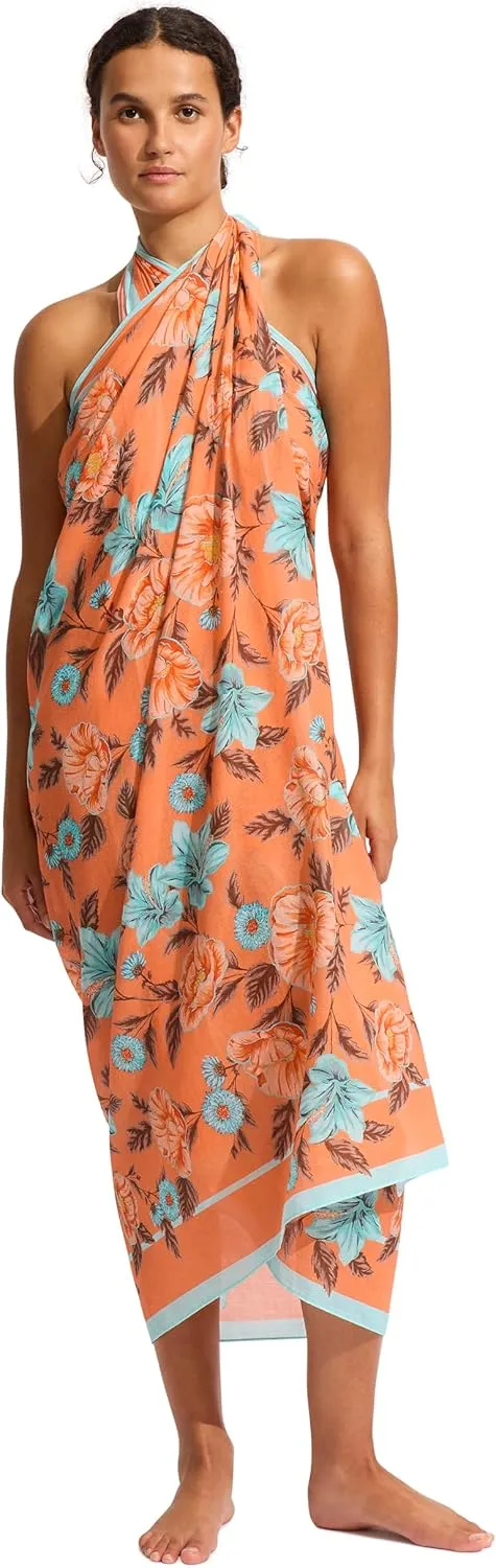 Seafolly Women's Printed Sarong Pareo Swimsuit Cover Up Wrap