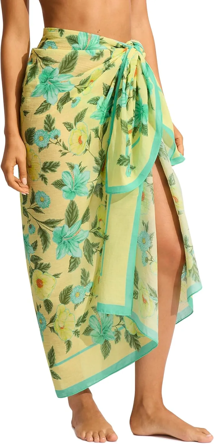 Seafolly Women's Printed Sarong Pareo Swimsuit Cover Up Wrap