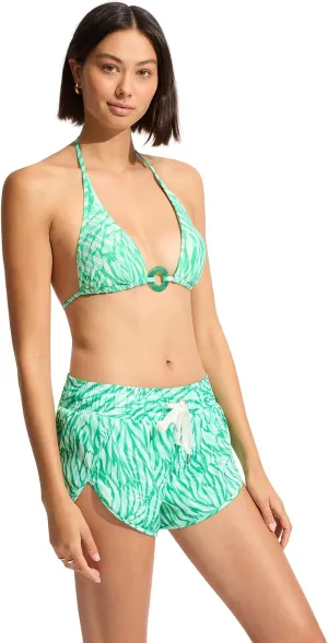 Seafolly Women's Printed Short Length Boardshort with Elastic Waist