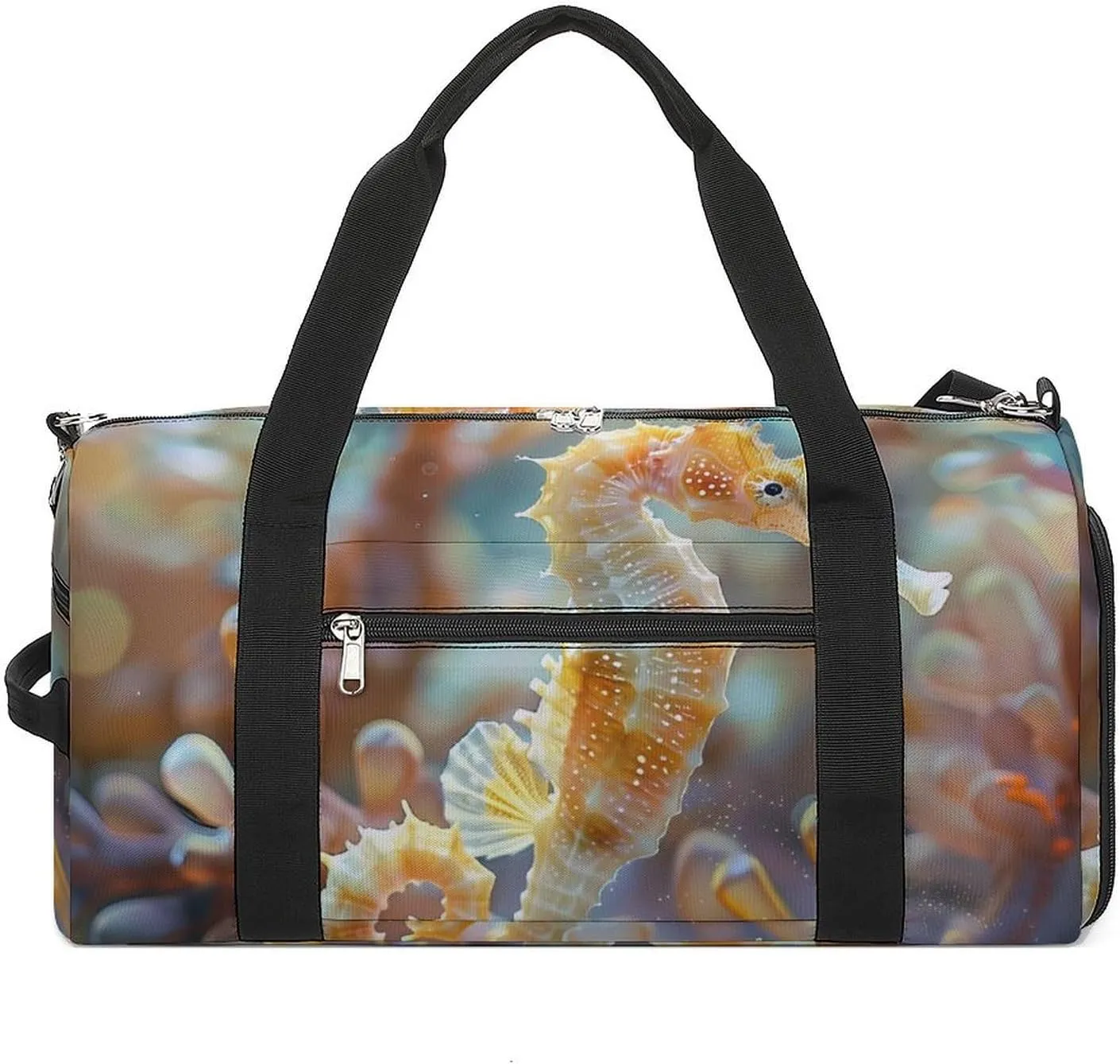 Seahorse Sports Gym Bag for Men Women Travel Duffel Bag with Shoulder Strap