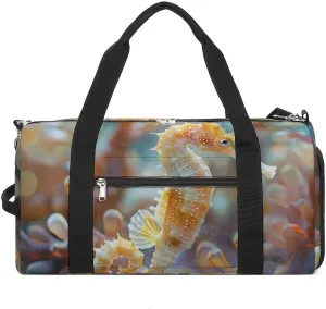 Seahorse Sports Gym Bag for Men Women Travel Duffel Bag with Shoulder Strap