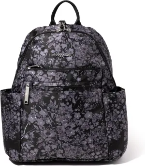 Securtex® Anti-theft Vacation Travel Backpack 10x13" Slash-Resistant Nylon Daypack w/RFID, Black Hydrangea