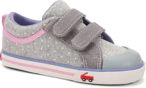 See Kai Run - Robyne Sneaker for Little Kids, Gray Jersey/Dots, Little Kid 12
