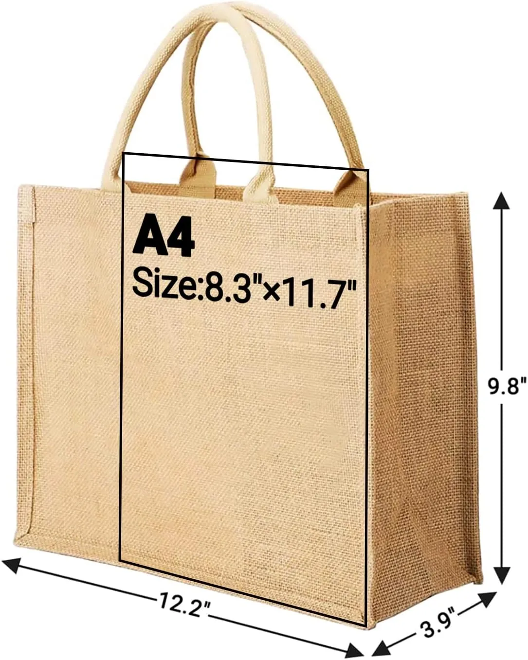 Segarty Jute Tote Bags, 1 Pack Small Burlap Jute Reusable Canvas Gift Favors Bag with Handles Blank Tote Bulk for Bridesmaid Wedding, Women Grocery Shopping, Bachelorette Party, Beach Trip, DIY