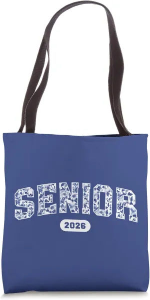 SENIOR 2026 - Chinoiserie Floral Blue White Tote Bag