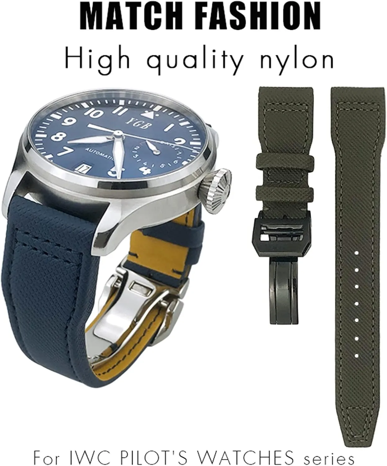 SERDAS 20mm 21mm 22mm Watch band，For IWC Le Petit Prince Big Pilot IW3777 Sport Fiber Canvas Watch Strap