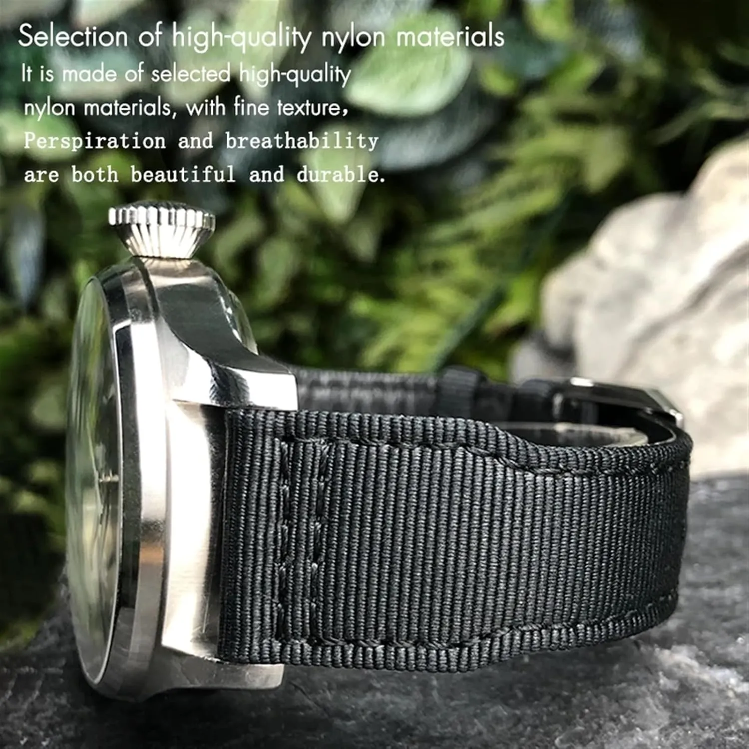 SERDAS 22mm 21mm Nylon Fabric Watchband Suitable for IWC Big Pilot IIW388002 Spitfire Watch Strap Green Canvas Sport Bracelets