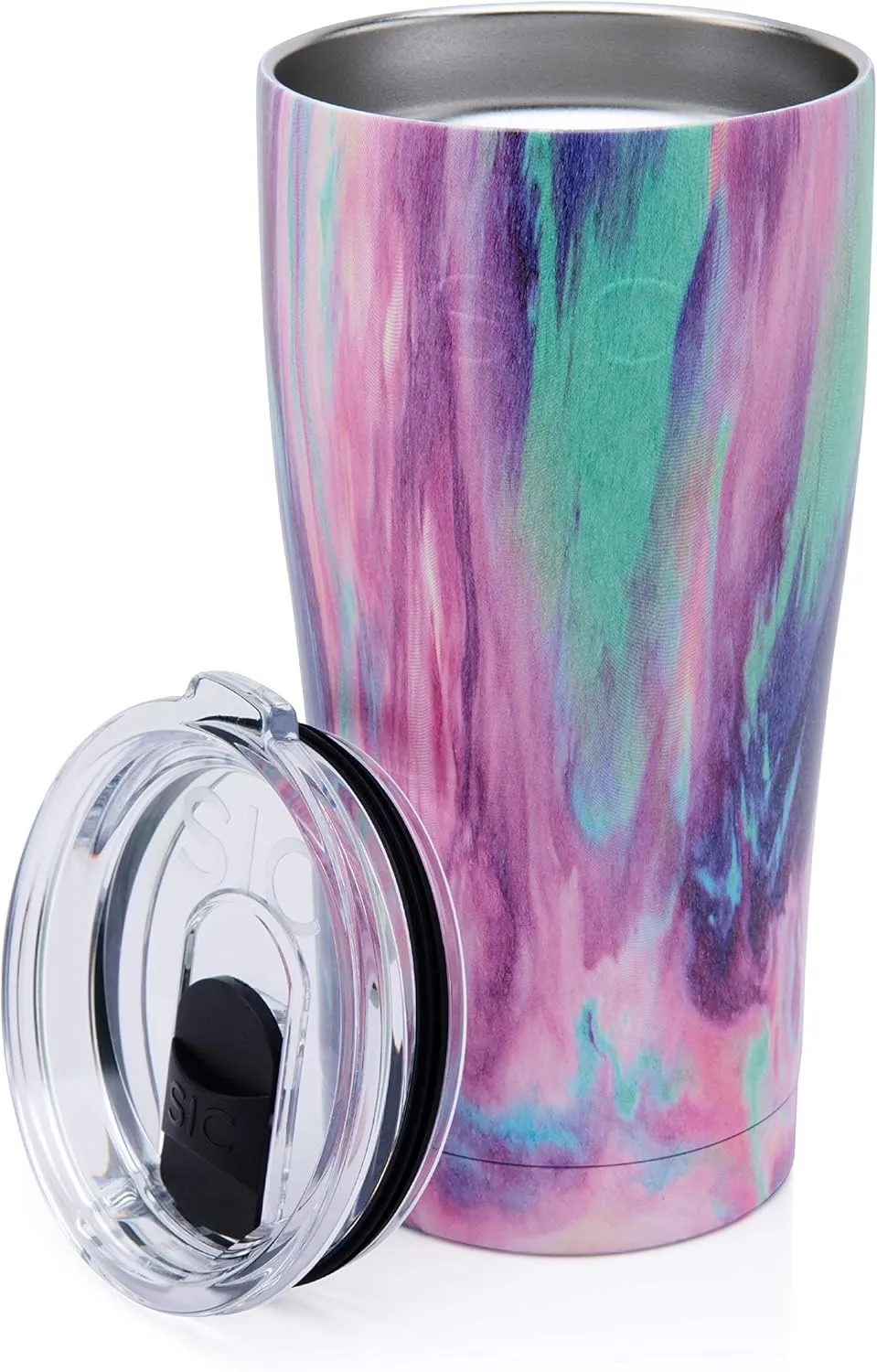 Seriously Ice Cold SIC 20 Oz. Double Wall Vacuum Insulated 18/8 Stainless Steel Travel Tumbler Mug | Powder Coated with Splash Proof BPA Free Lid | Coffee, Tea, Wine, and Cocktails (Cotton Candy)