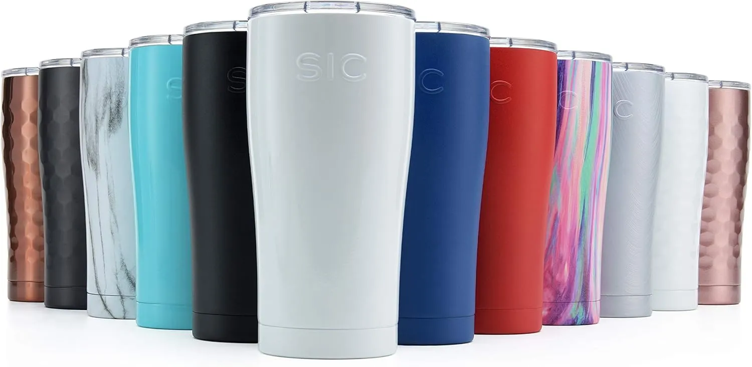 Seriously Ice Cold SIC 20 Oz. Double Wall Vacuum Insulated 18/8 Stainless Steel Travel Tumbler Mug | Powder Coated with Splash Proof BPA Free Lid | Coffee, Tea, Wine, and Cocktails (Leopard Eclipse)