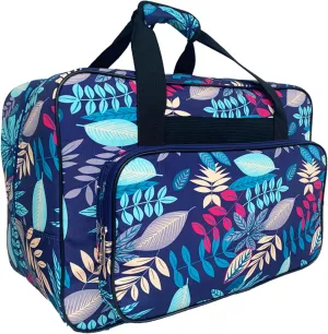 Sewing Machine Bag Large Capacity Leaf Pattern Sewing Machine Case with Handle Zippered Nylon Carrying Case for Boarding School, Travel