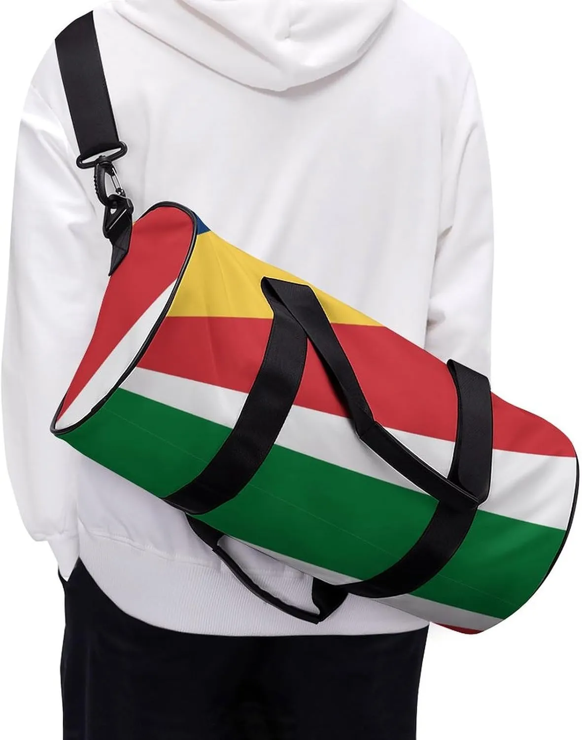Seychelles Flag Gym Bag for Men Women with Dry Wet Separation Sports Travel Duffel