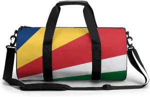 Seychelles Flag Gym Bag for Men Women with Dry Wet Separation Sports Travel Duffel