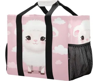 Sheep Pink Foldable Travel Duffel Bag for Men Women Waterproof Weekender Overnight Carry On Tote Bag with Comfortable Handle Hospital Bag for Airplane Sport Hospital Business Trips