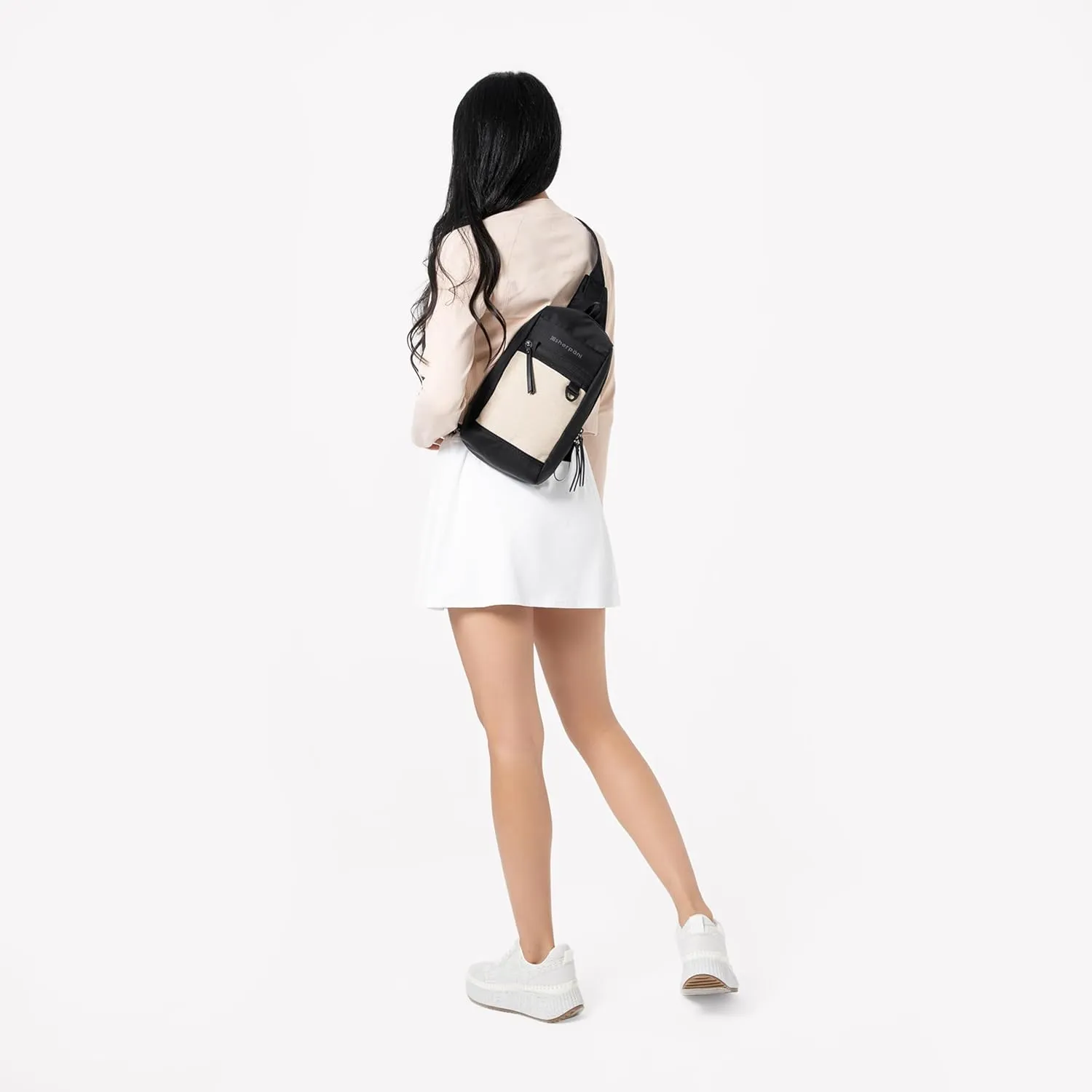 Sherpani Metro, Anti Theft Sling Bag, Sling Backpack, 5L Travel Bag, Chest Bag, Women Shoulder Sling Purse, Crossbody Backpack, Sling Pack, Metal Hardware, Travel Gift for Mothers Day 2025 (Straw)
