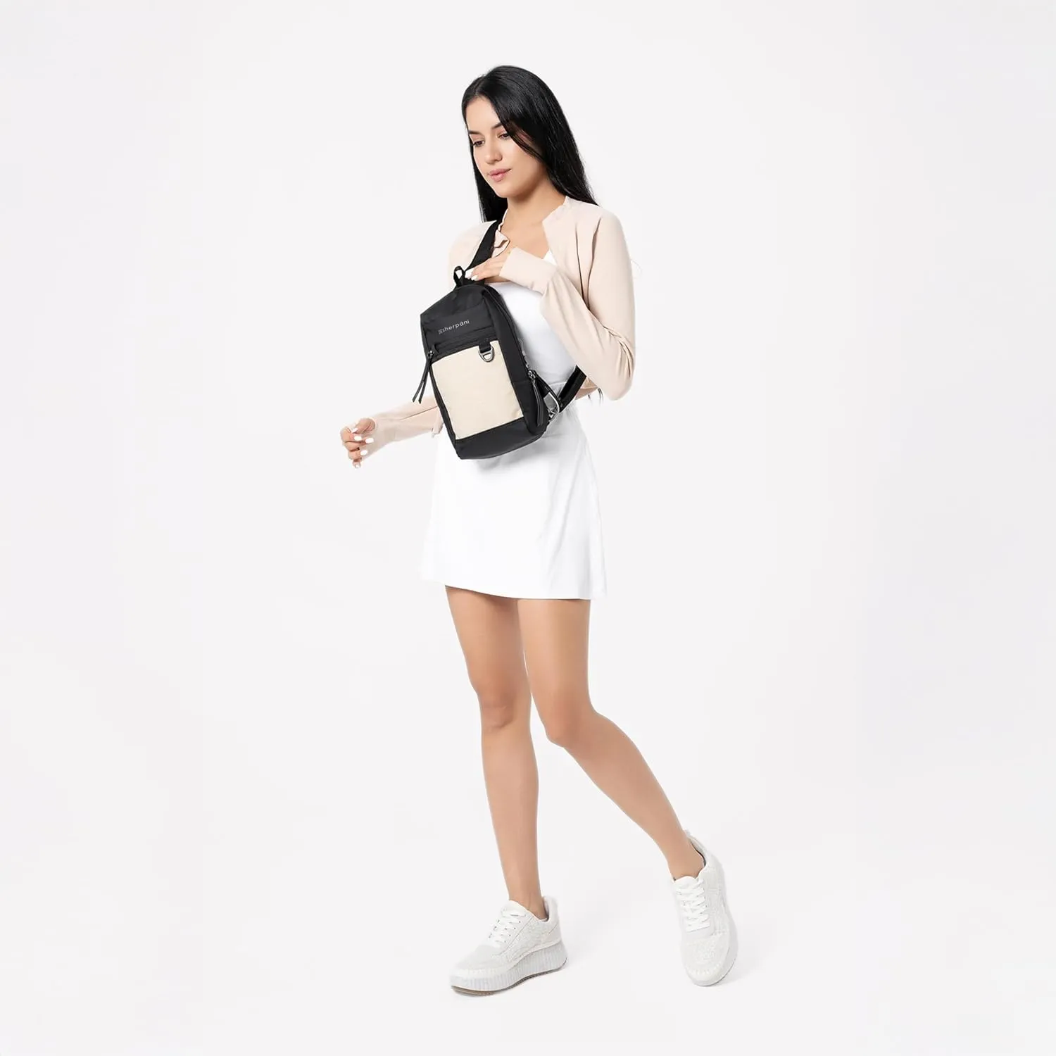 Sherpani Metro, Anti Theft Sling Bag, Sling Backpack, 5L Travel Bag, Chest Bag, Women Shoulder Sling Purse, Crossbody Backpack, Sling Pack, Metal Hardware, Travel Gift for Mothers Day 2025 (Straw)